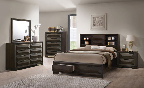 CAISTOR - Queen Bed, Espresso - FM7233BR-Q-BED