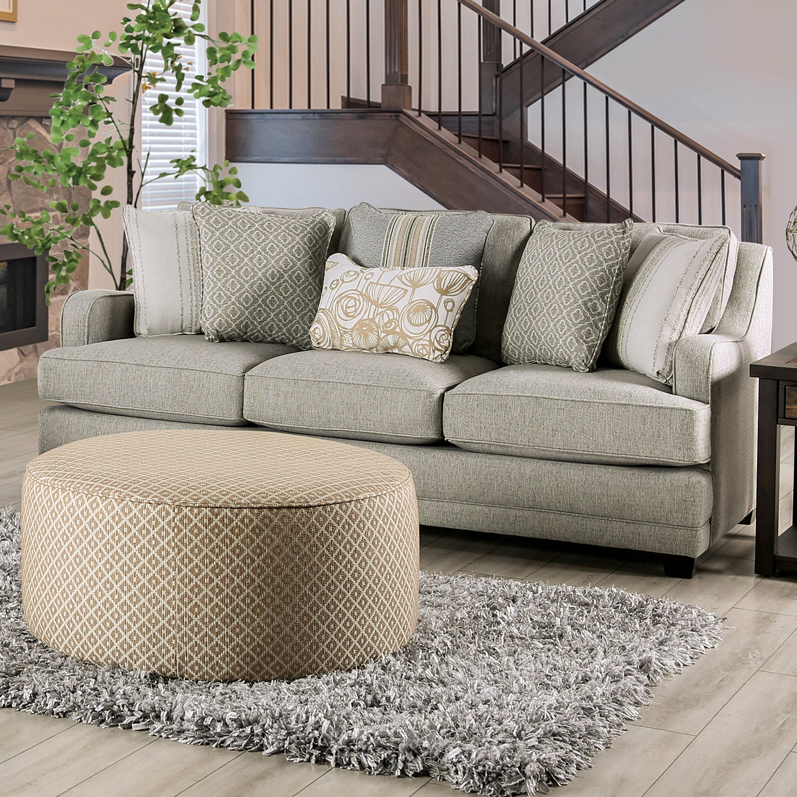 STEPHNEY - Sofa, Gray/Gold - SM8193-SF