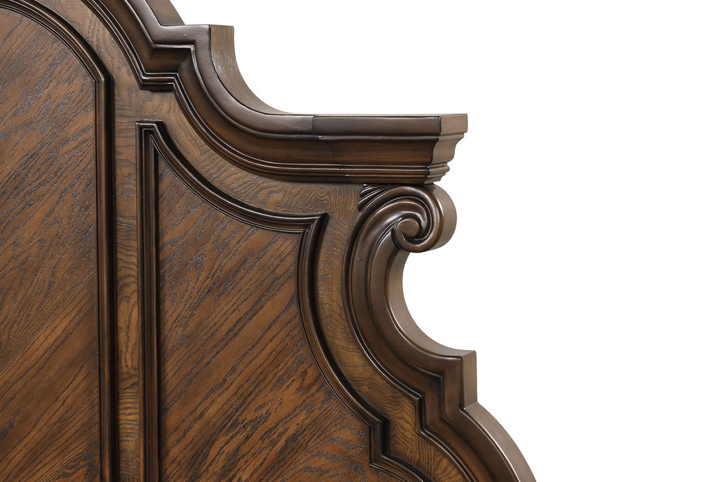 LEOVANNI - E.King Panel Bed, Dark Brown - FM70003DB-EK-W-BED