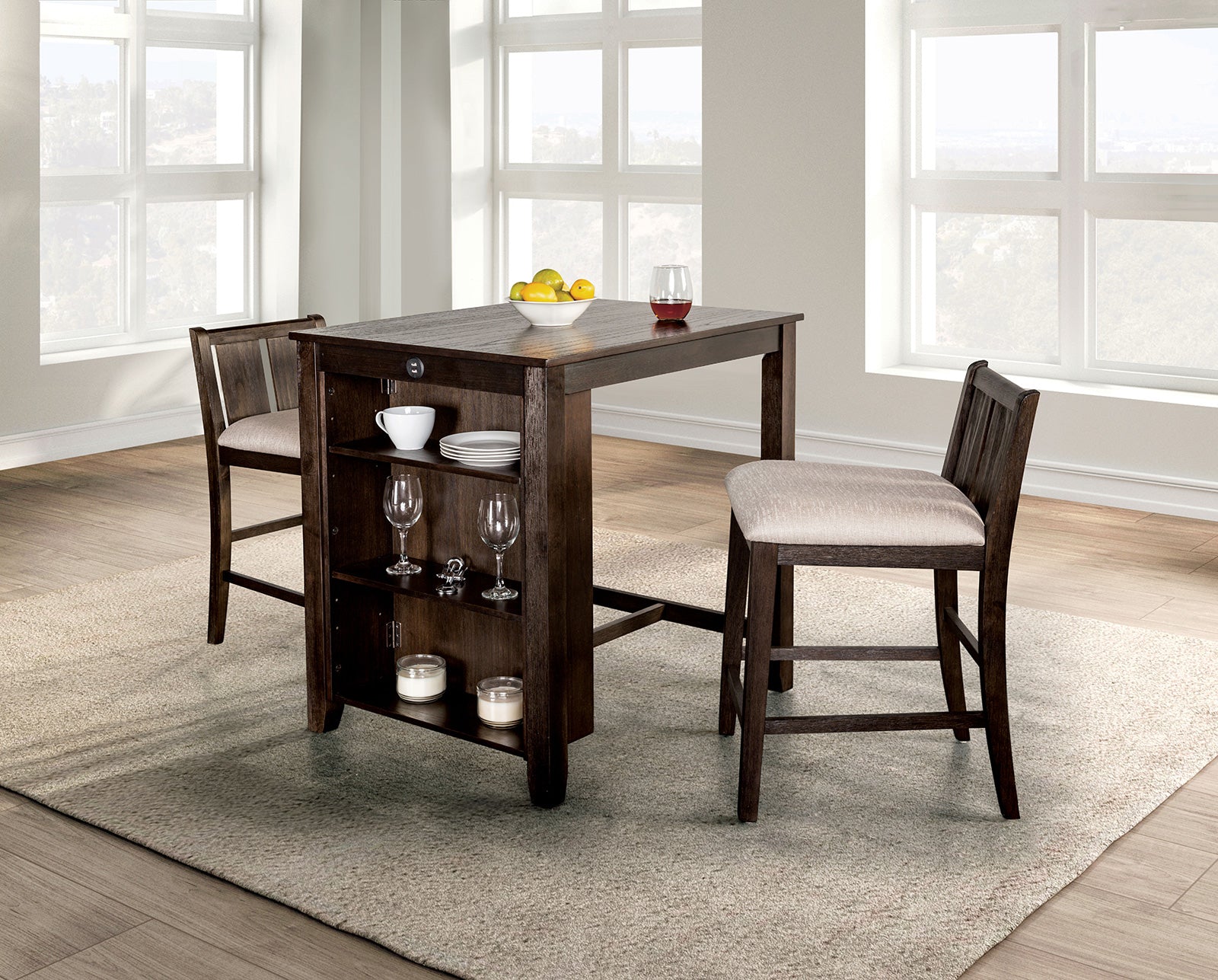 LESCLES - 3 Pc. Counter Ht. Table Set - FM3423CH-PT-3PK