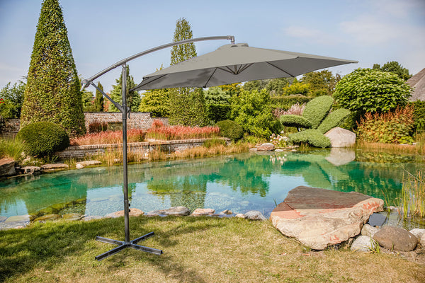 GLAM - Cantilever Umbrella w/ LED, Graphite - GM-3003GR