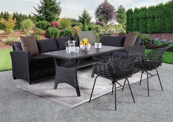 KIMARA - 5 Pc. Patio Dining Set, Black - FM80001BB-SET+2CH