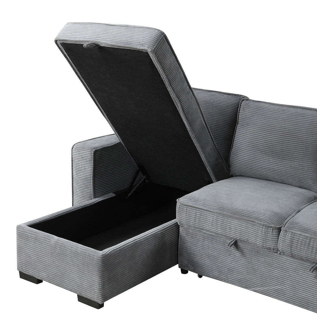WINSFORD - Sectional Reversible Chaise Storage - FM6967GY-SECT