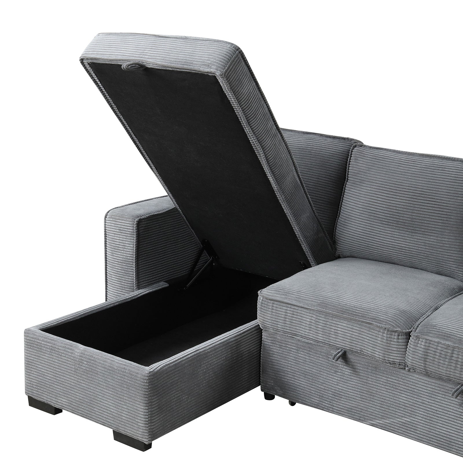 WINSFORD - Sectional Reversible Chaise Storage - FM6967GY-SECT