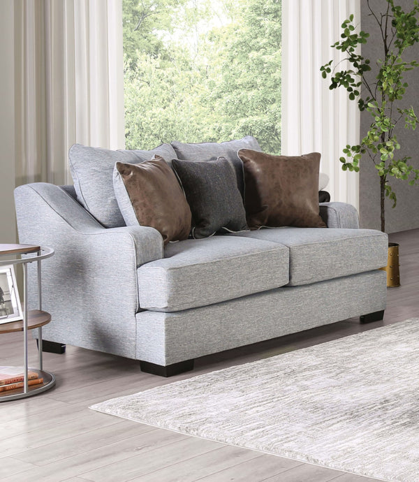SKYLINE - Loveseat, Light Gray/Brown - SM1211-LV