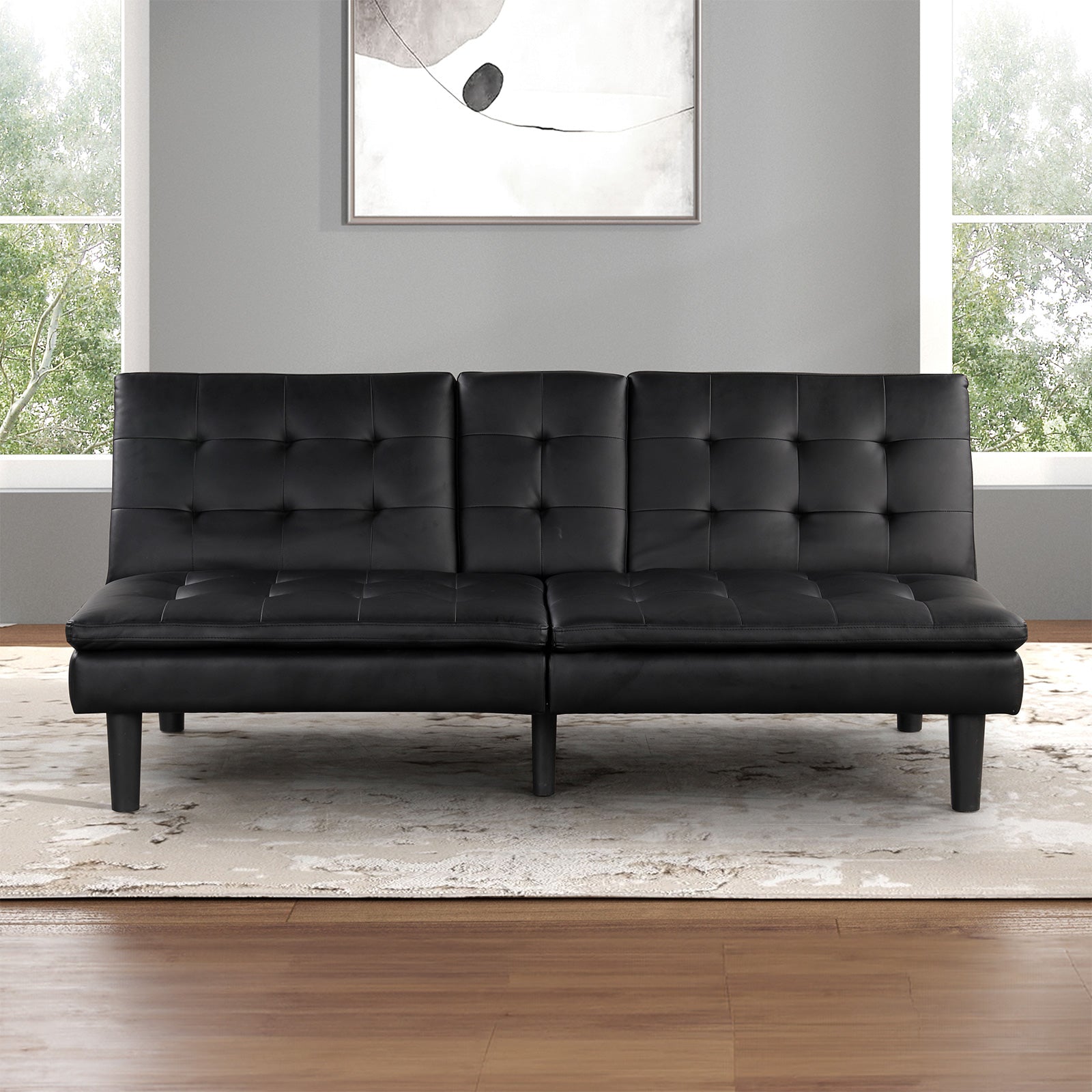 EIDSBERG - Futon Sofa Bed w/ Drop Down Table - FM2908BK