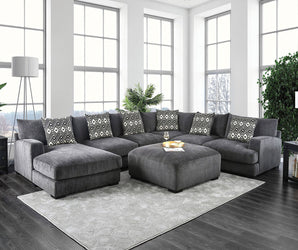 KAYLEE - U-Shaped Sectional w/ Ottoman - CM6587-SECT+OT