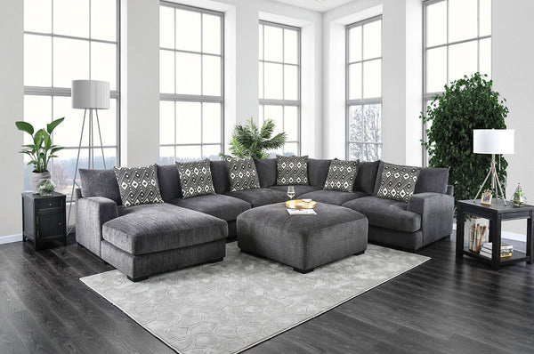 KAYLEE - U-Shaped Sectional w/ Ottoman - CM6587-SECT+OT