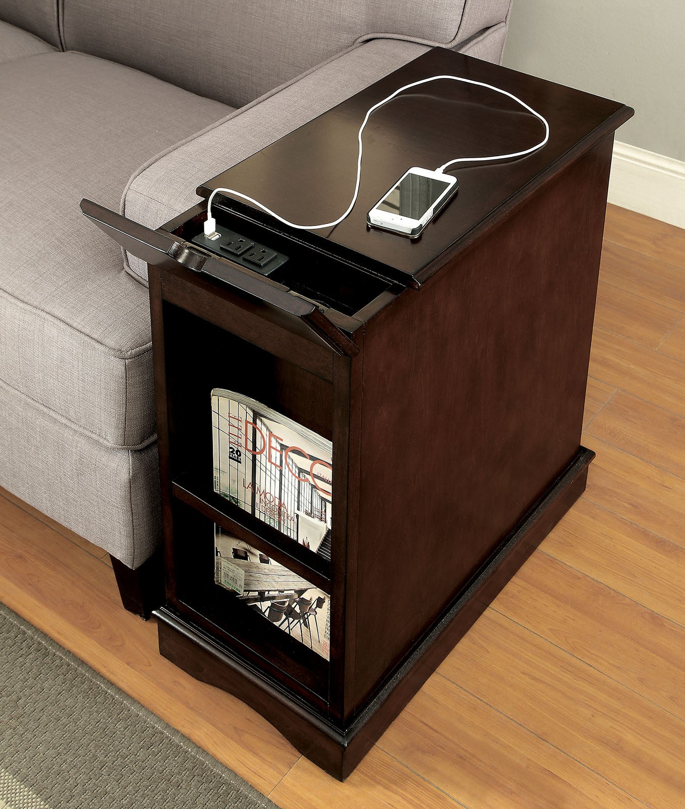LILITH I - Side Table w/ USB - CM-AC171CH