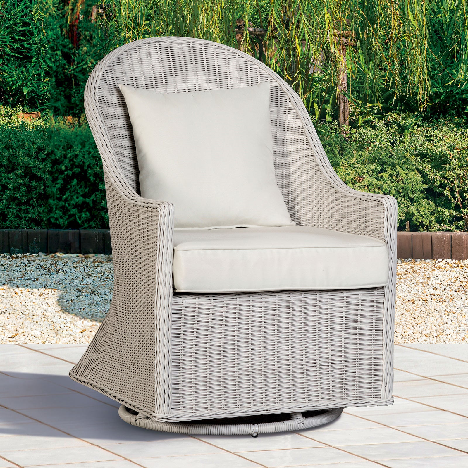 TOMOHON - Swivel Wicker Chair - LA-A026NT-CH