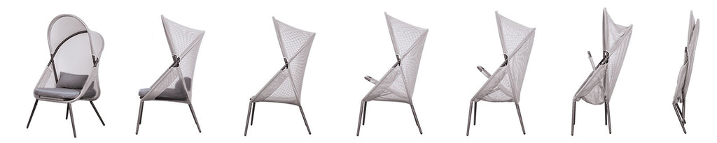 ALVERTA - Foldable Chair, Light Gray - GM-1014LG-2PK