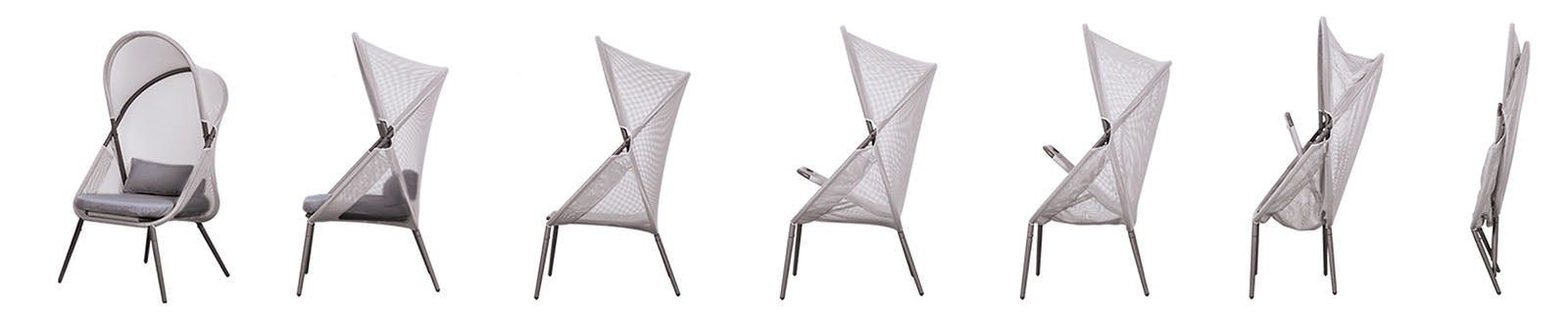 ALVERTA - Foldable Chair, Light Gray - GM-1014LG-2PK