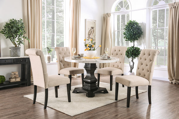 ELFREDO - 5 Pc. Round Dining Table Set - CM3755RT-5PC-IV