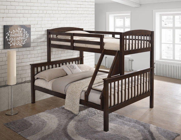 BROOKINGS - Twin/Full Bunk Bed, Dark Cherry - NX-BK001ML-BED