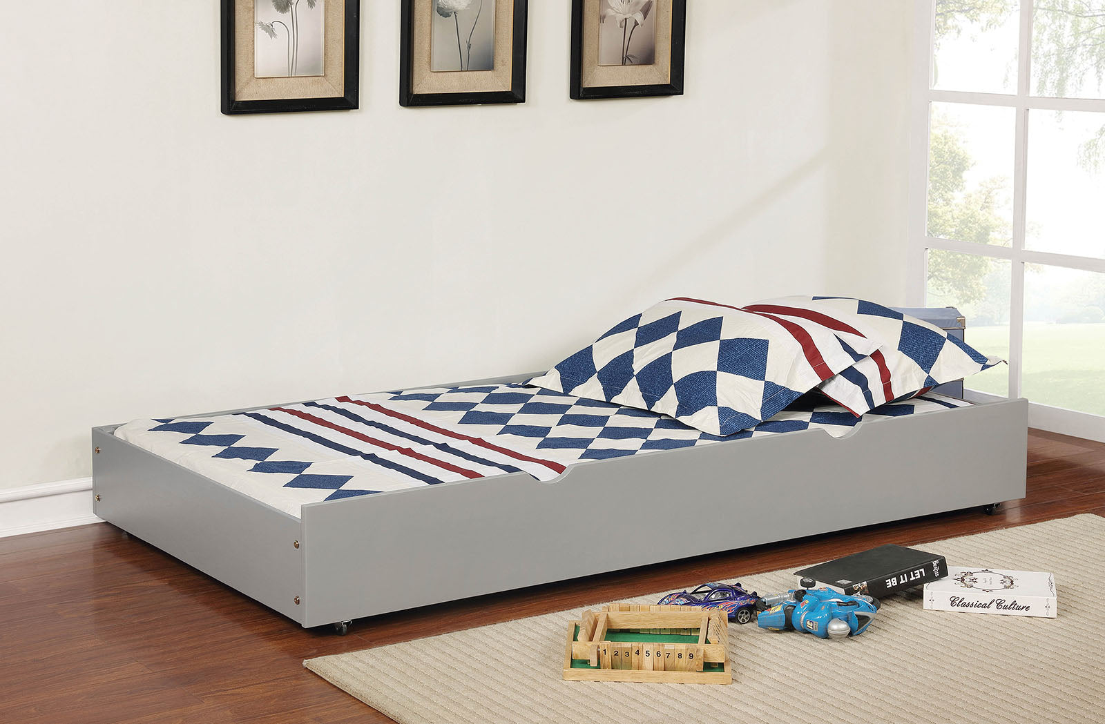 OMNUS - Trundle w/ 2 Dividers, Gray - FM-TR453-GY