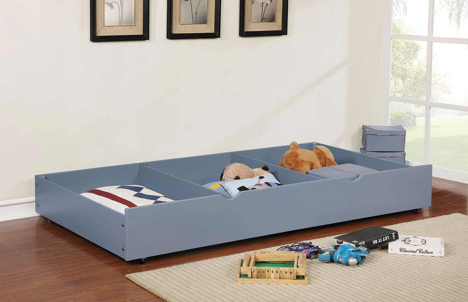 OMNUS - Trundle w/ 2 Dividers, Gray - FM-TR453-GY