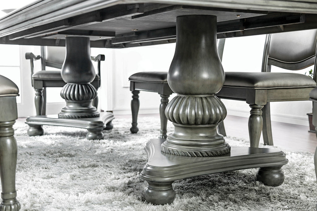 ALPENA - 9 Pc. Dining Table Set (2AC+6SC) - CM3350GY-T-9PC
