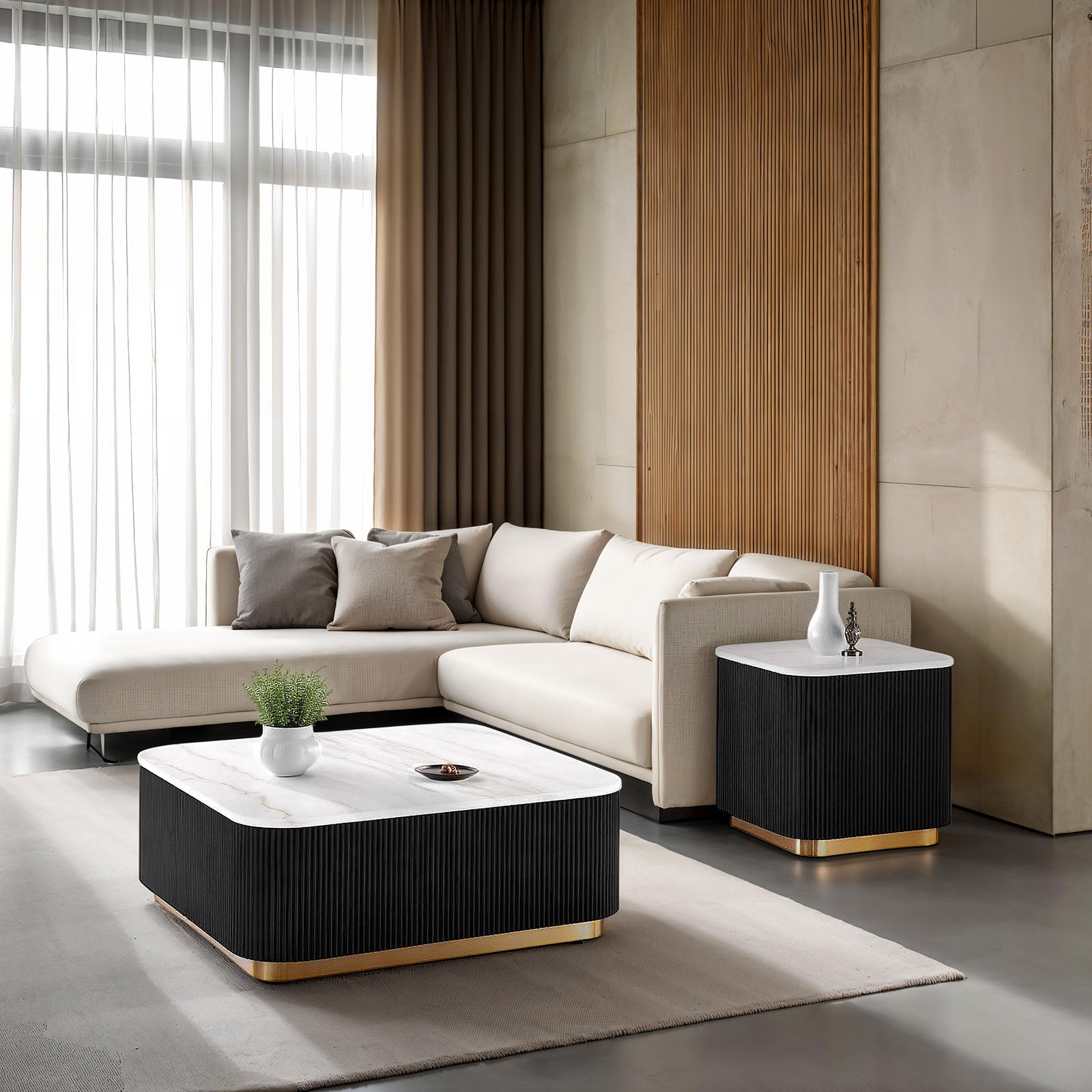 VIRDEN - Square Cocktail Table - FM47000BK-CS