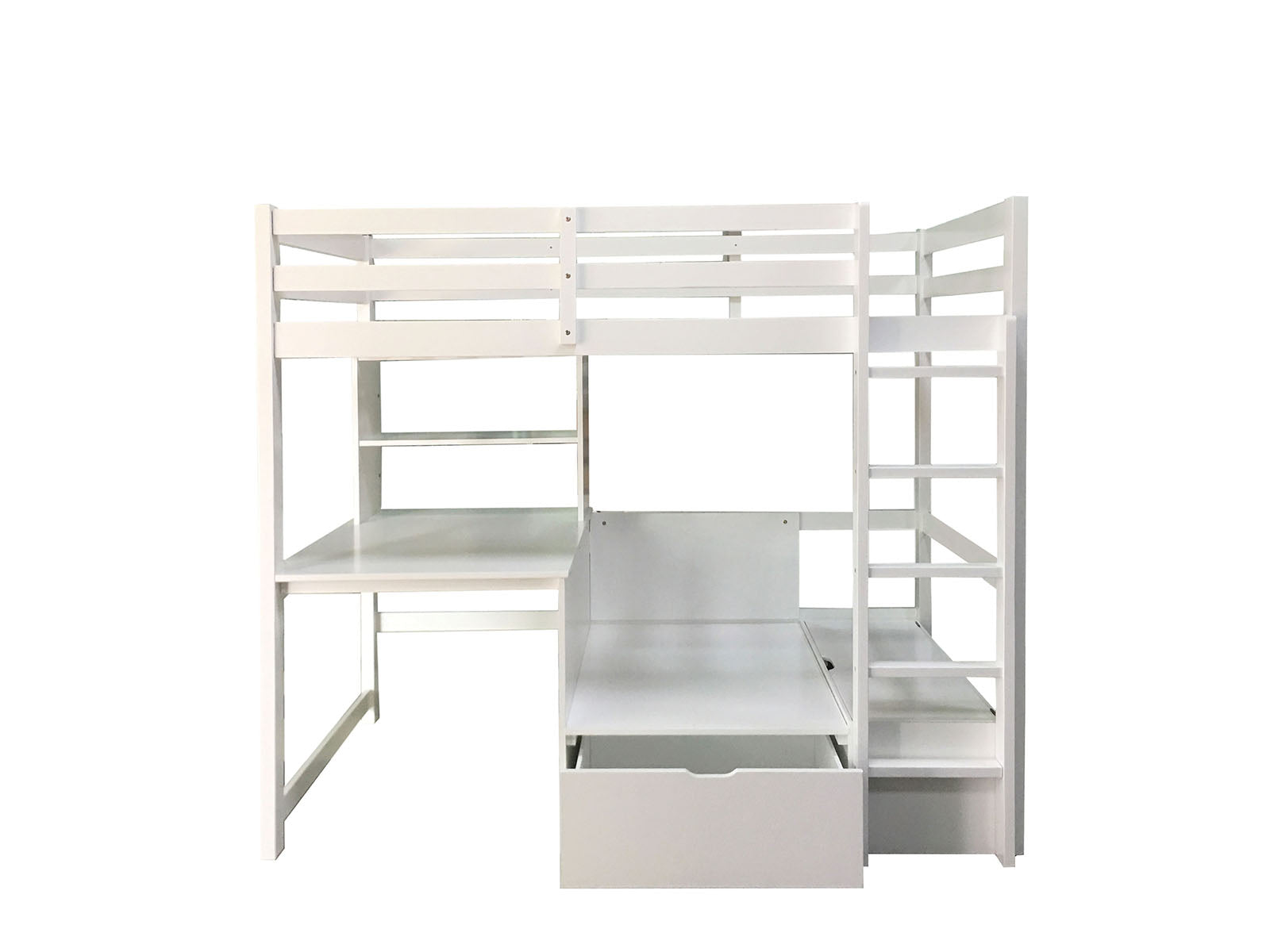 CALLISTUS - Twin Workstation Loft Bed - CM-BK828WH-BED