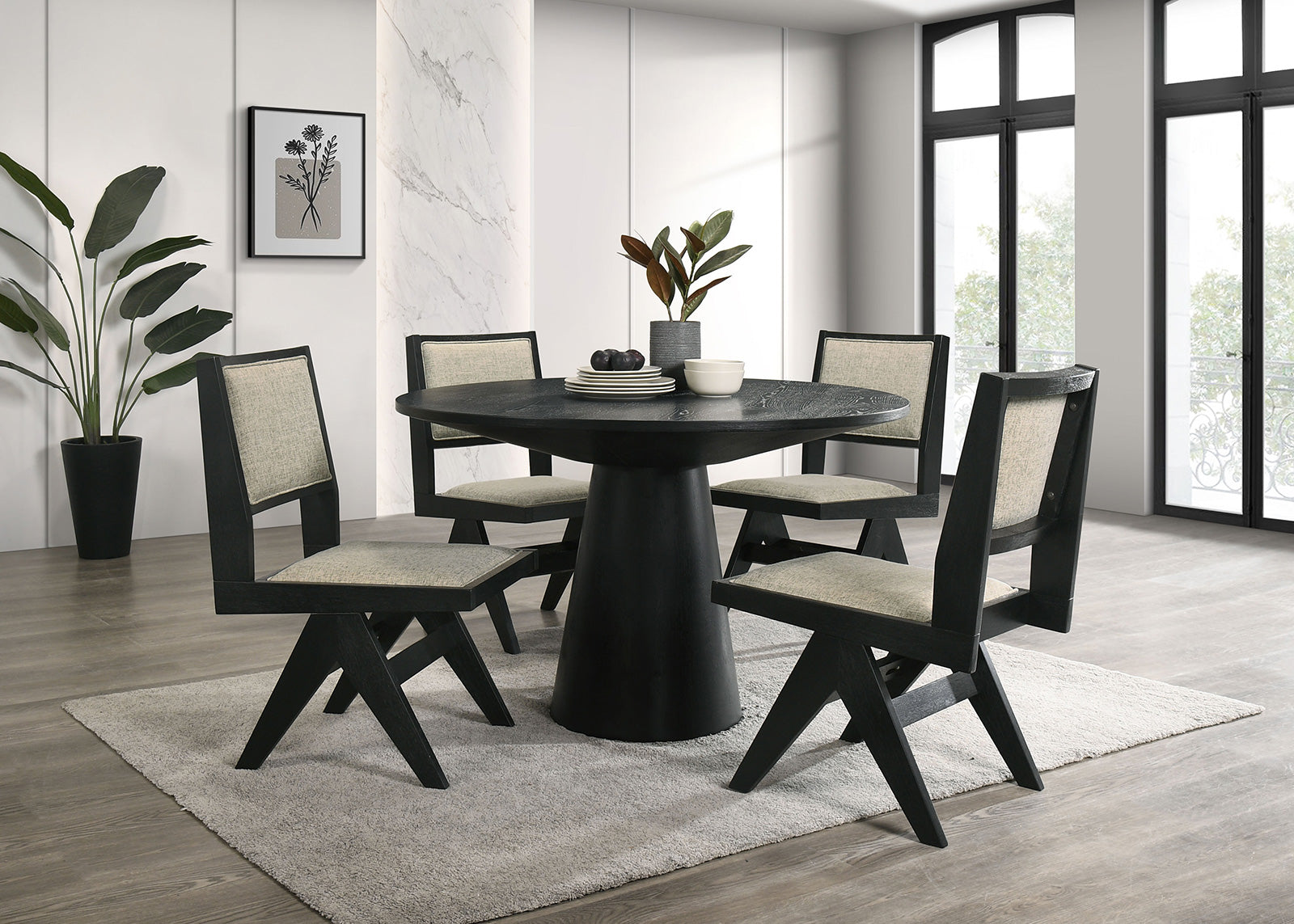 TOTTENHAM - 48" Round Dining Table - FM3222BK-RT-48-TABLE