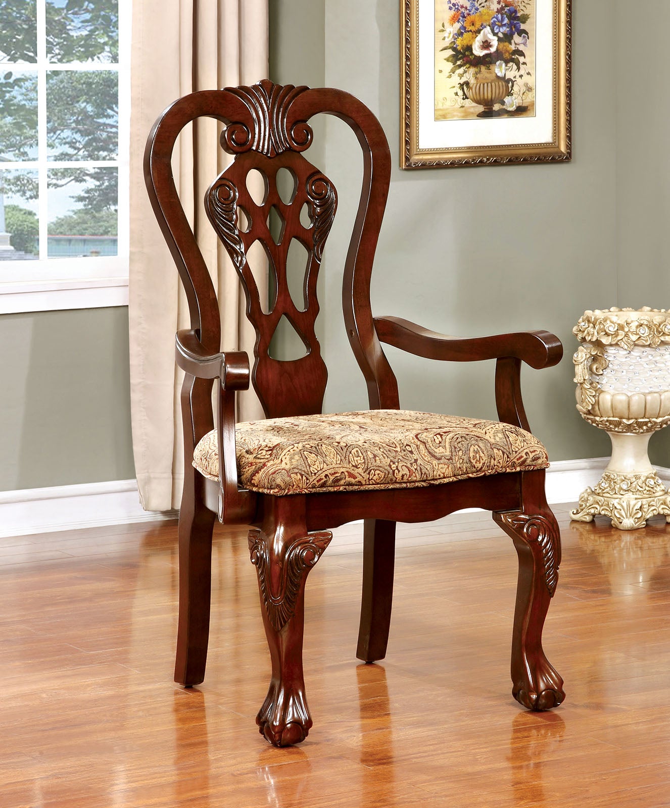 ELANA - 9 Pc. Dining Table Set (2AC+6SC) - CM3212T-9PC