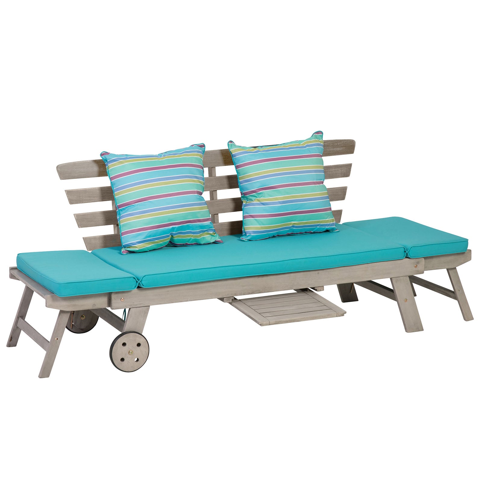 MAUI - Convertible Sofa Daybed, Gray/Turquoise - GM-1015