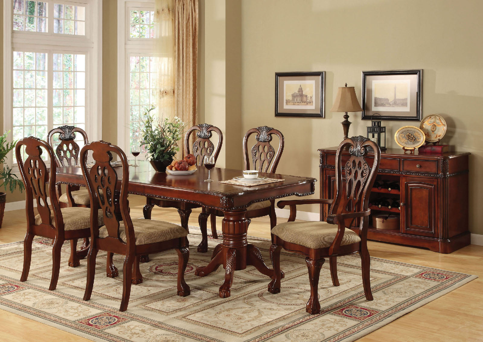 GEORGETOWN - 7 Pc. Dining Table Set (2AC+4SC) - CM3222T-7PC