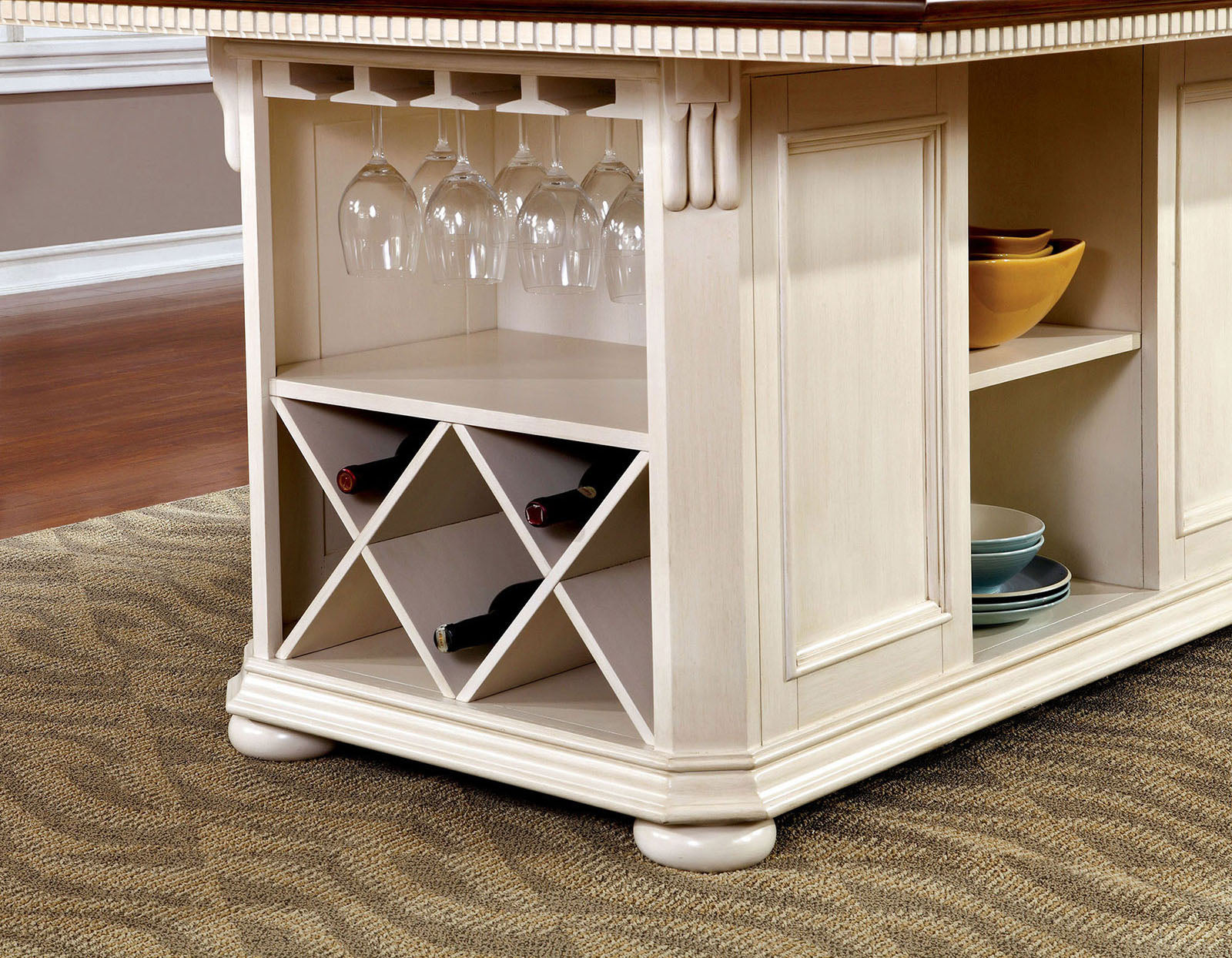 SABRINA - 9 Pc. Counter Ht. Table Set w/ Stools - CM3199WC-PT-9PC-ST