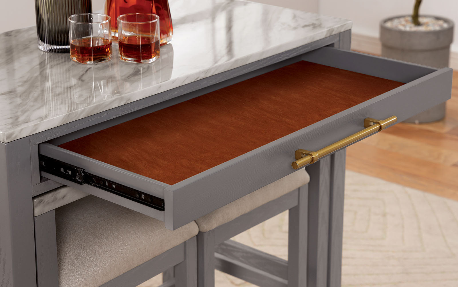 WHITEHALL - 5 Pc. Counter Ht. Table Set - FOA3544LG-PT-5PC