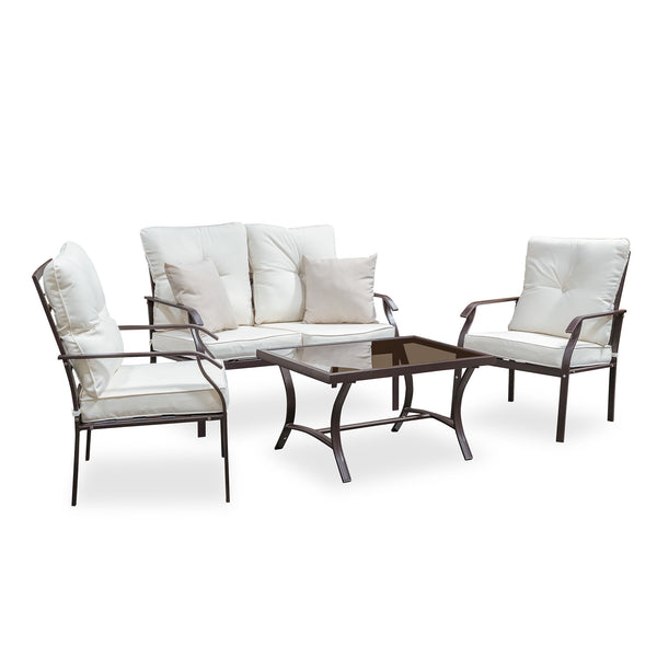 AREZZO - 4 Pc. Outdoor Conversation Set, Beige - LA-L005BG-4PK