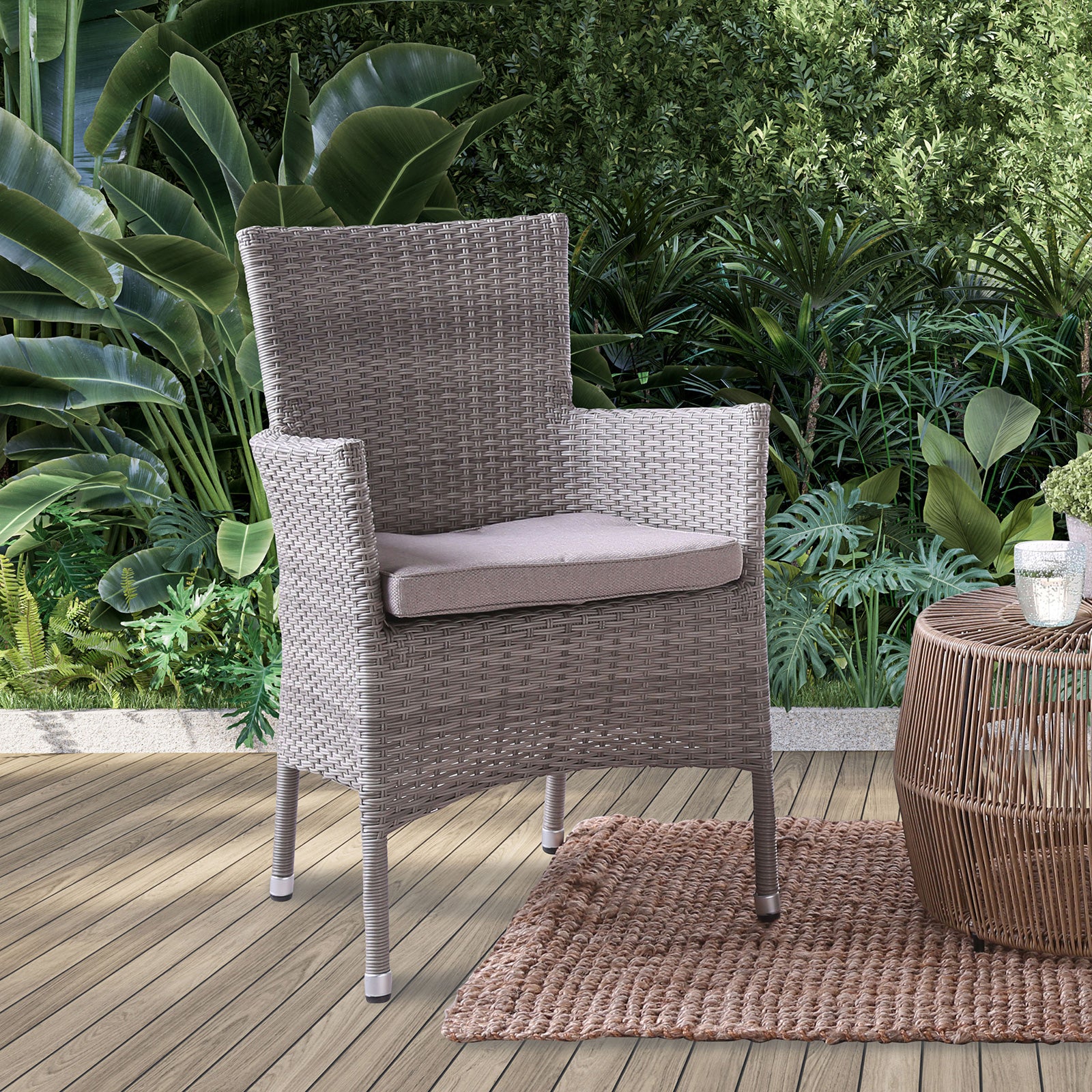 NIAMBI - 5 Pc. Patio Dining Set, Gray - FM80004GY-5PC-06GY