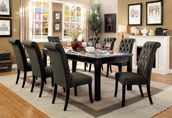 SANIA - 9 Pc. Dining Table Set - CM3324BK-T-84-GY-9PC