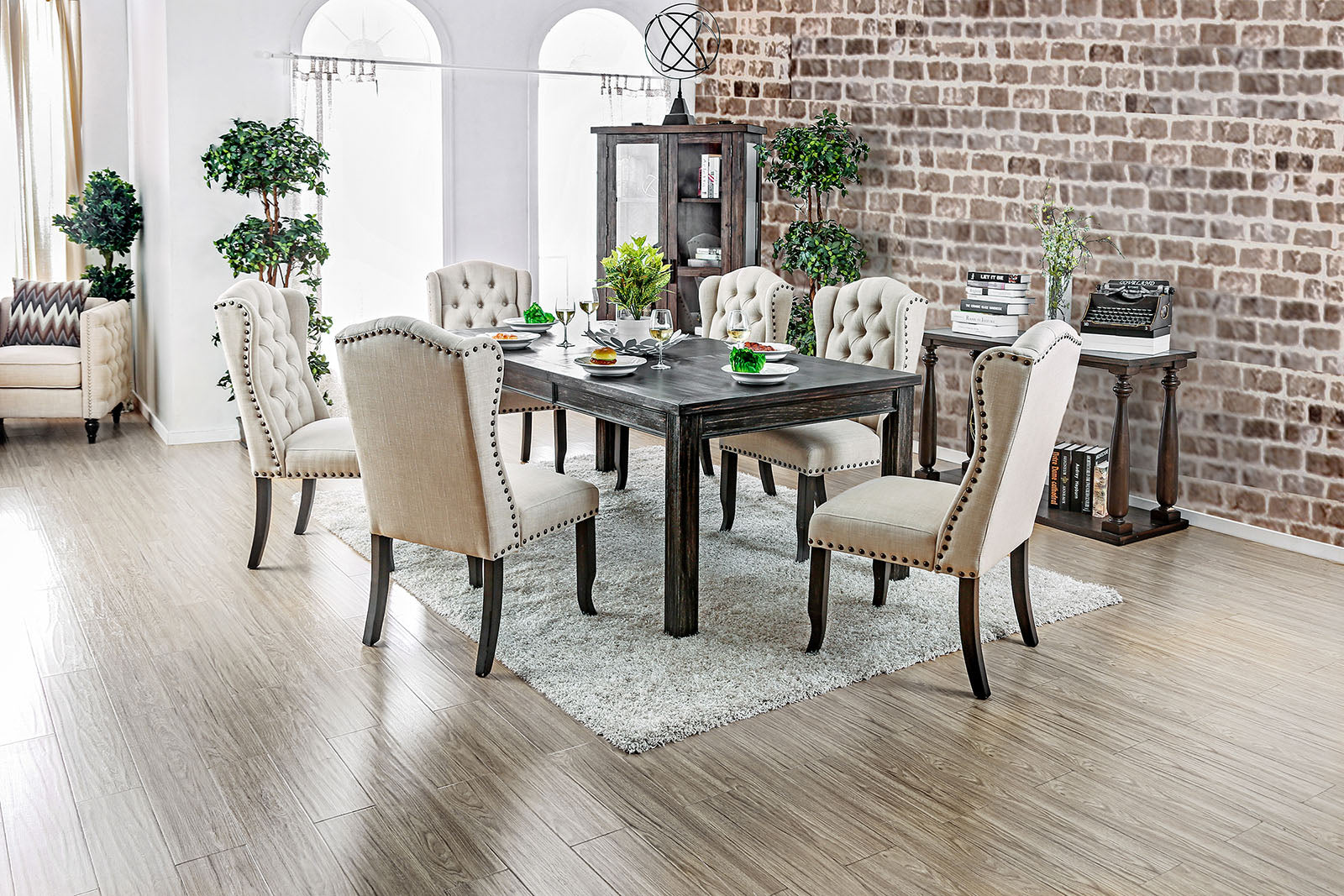 SANIA - 9 Pc. Dining Table Set - CM3324BKT84-3564-9PC