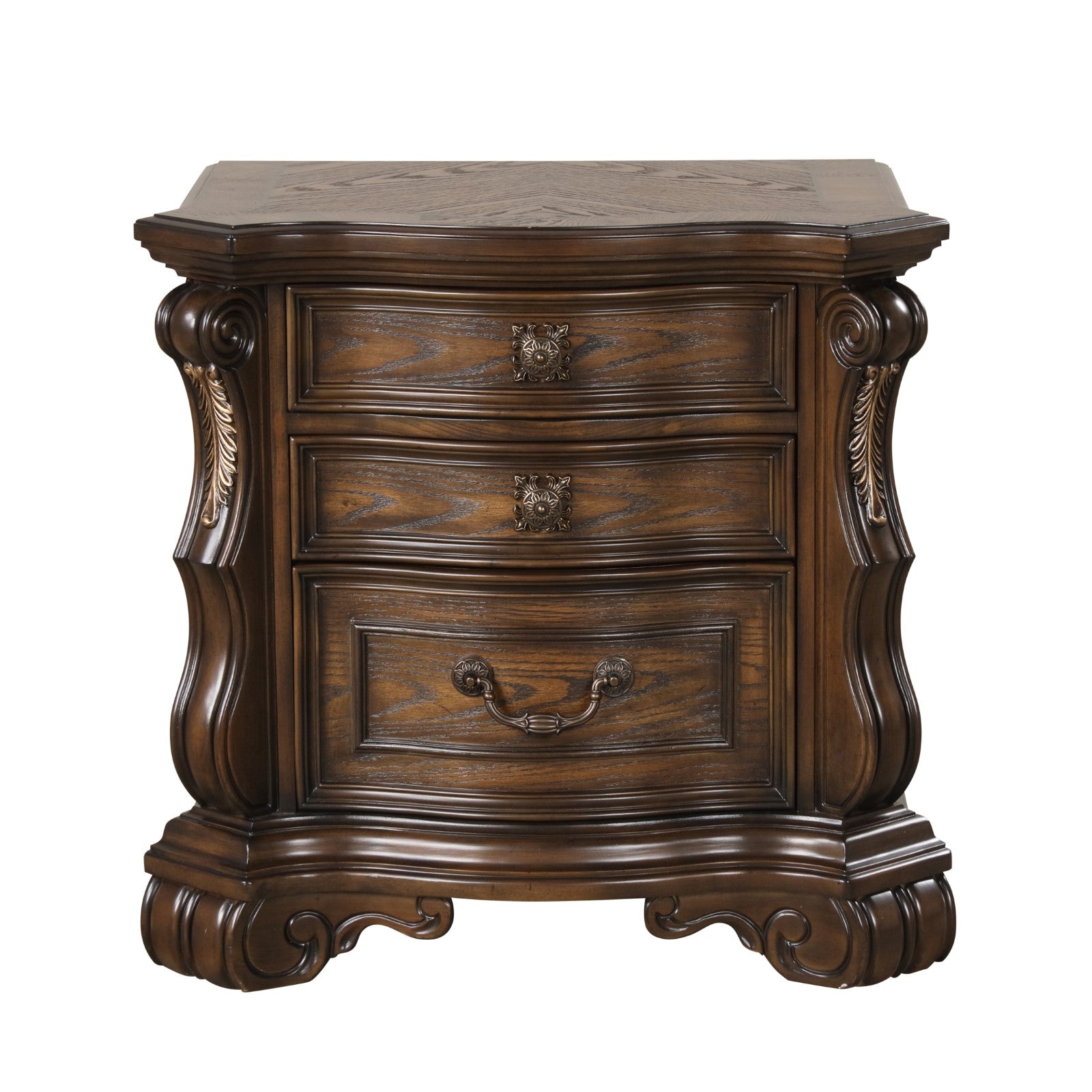 LEOVANNI - Nightstand W/ USB A-C, Dark Brown - FM70003DB-N