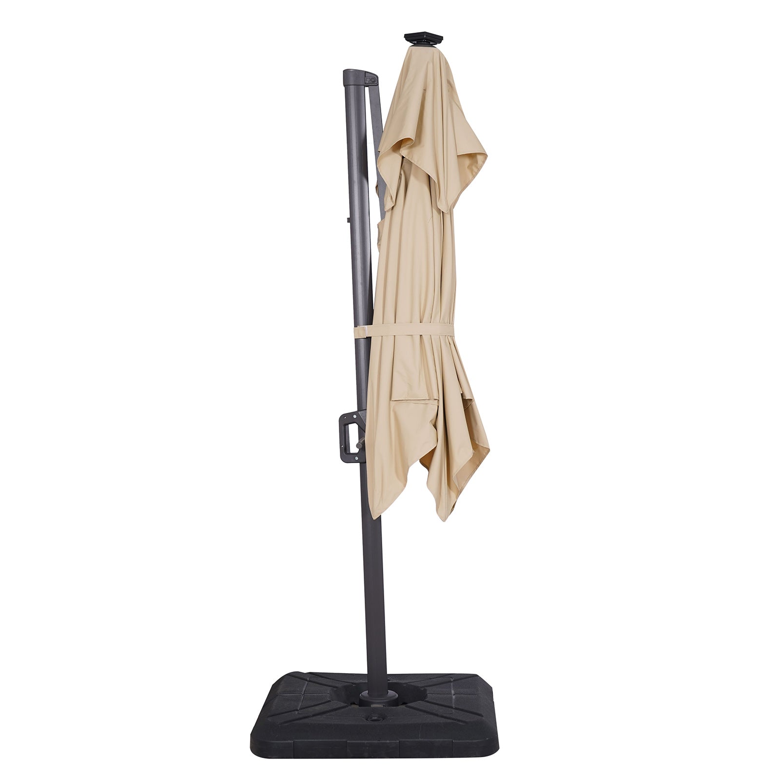 XICO - 8' SQ Umbrella, Double Top, LED Light + Control, Tan + Base - LA-A030BG+BASE