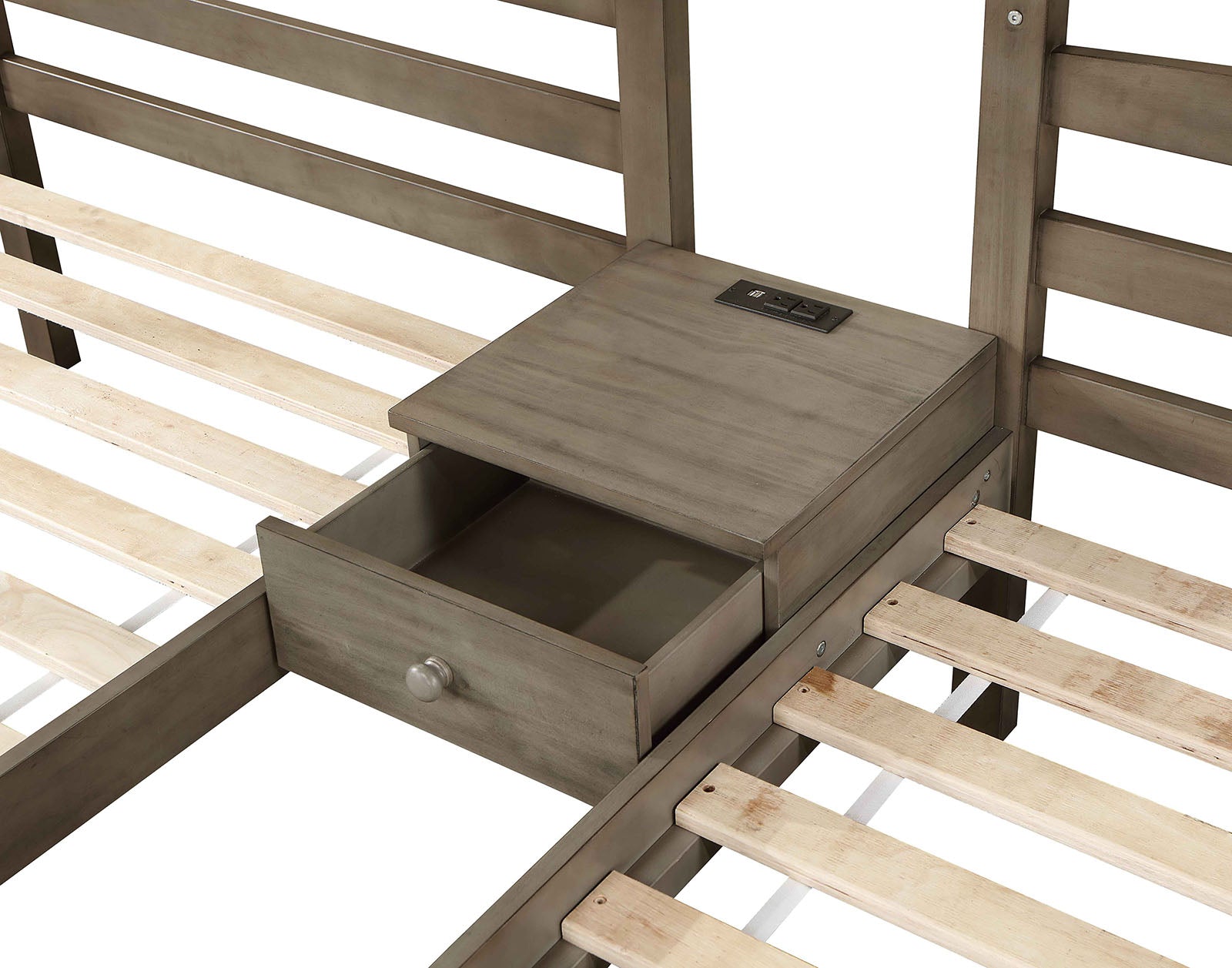 HORTENSE - Triple Twin Bunk Bed, Warm Gray - FOA-BK659GY-BED