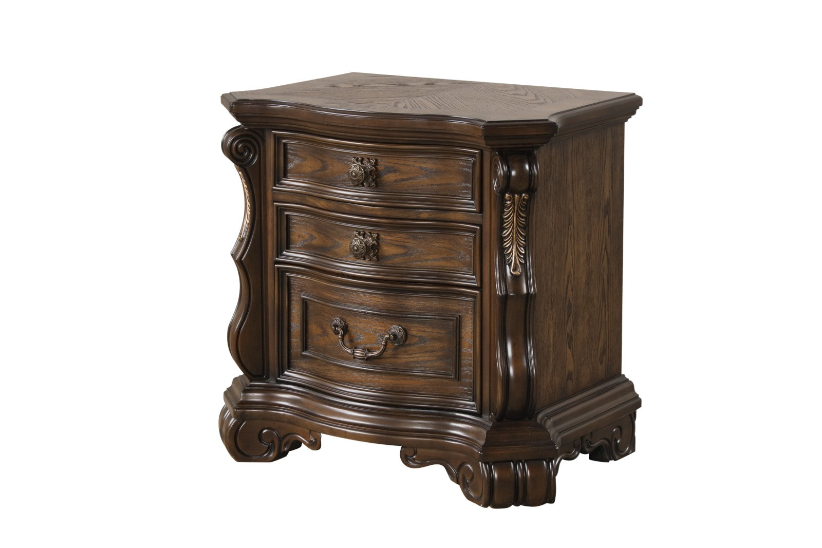 LEOVANNI - Nightstand W/ USB A-C, Dark Brown - FM70003DB-N