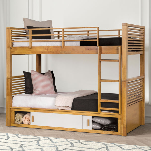 RICHLAND - Twin/Twin Bunk Bed, Light Oak - FM-BK103AK-T-BED