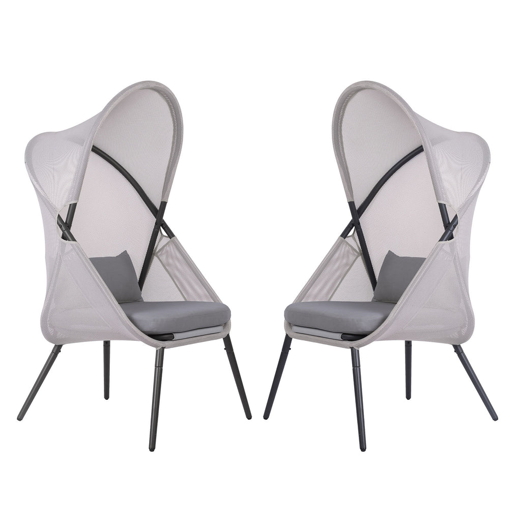 ALVERTA - Foldable Chair, Light Gray - GM-1014LG-2PK
