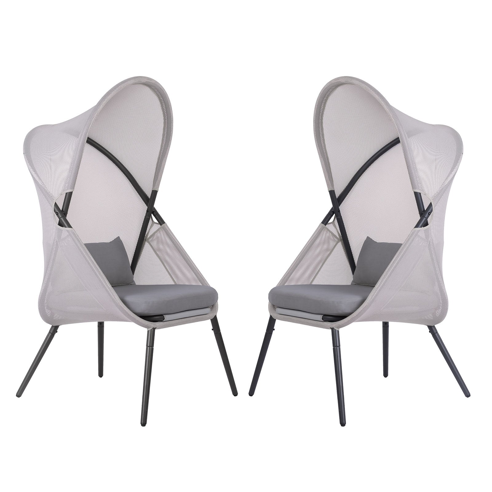 ALVERTA - Foldable Chair, Light Gray - GM-1014LG-2PK