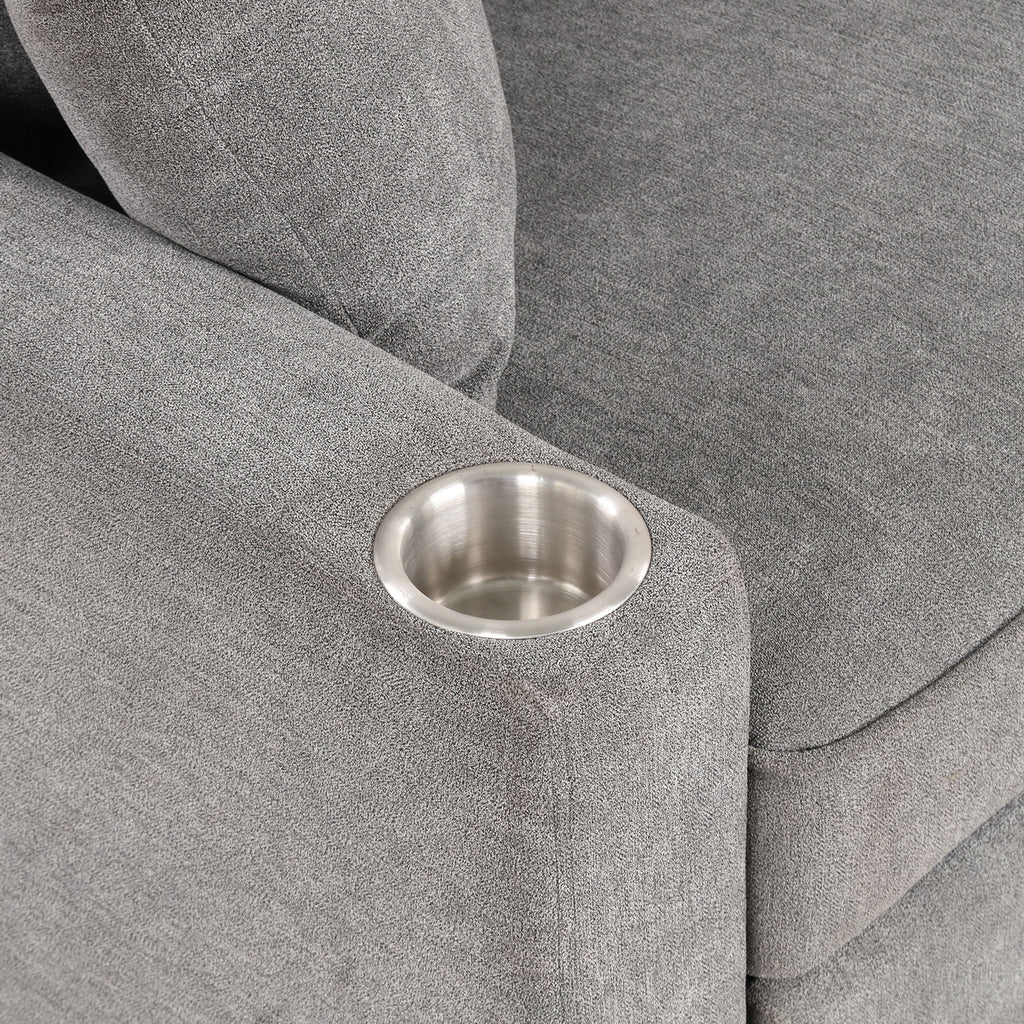 KENDAL - Sleeper Sofa Sectional w/ Cupholder - FM6965GY-SF-PK