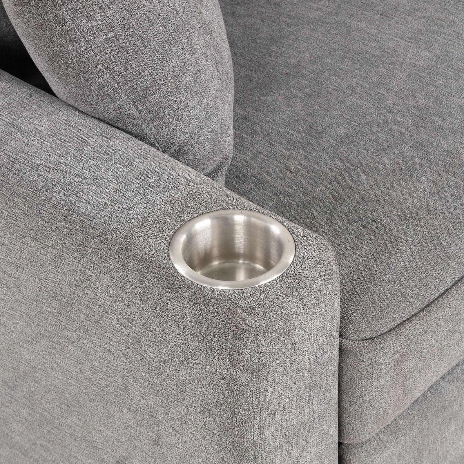 KENDAL - Sleeper Sofa Sectional w/ Cupholder - FM6965GY-SF-PK