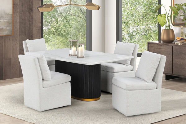 MORGES - 5 Pc. Dining Table Set - FM3432WH-T-5PC-00WH