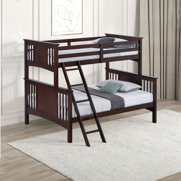 SPRING CREEK - Twin/Full Bunk Bed, Dark Walnut - FM-BK602F-DW-BED