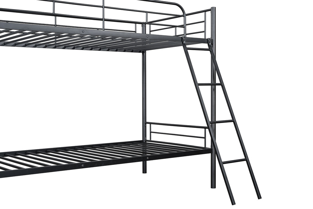 HECTOR - Twin/Twin Metal Bunk Bed (K/D), Black - FM-BK903BK-TT