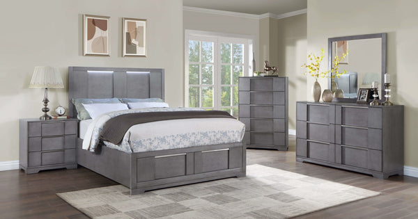 REGULUS - 4 Pc. Queen Bedroom Set - CM7475GY-Q-4PC