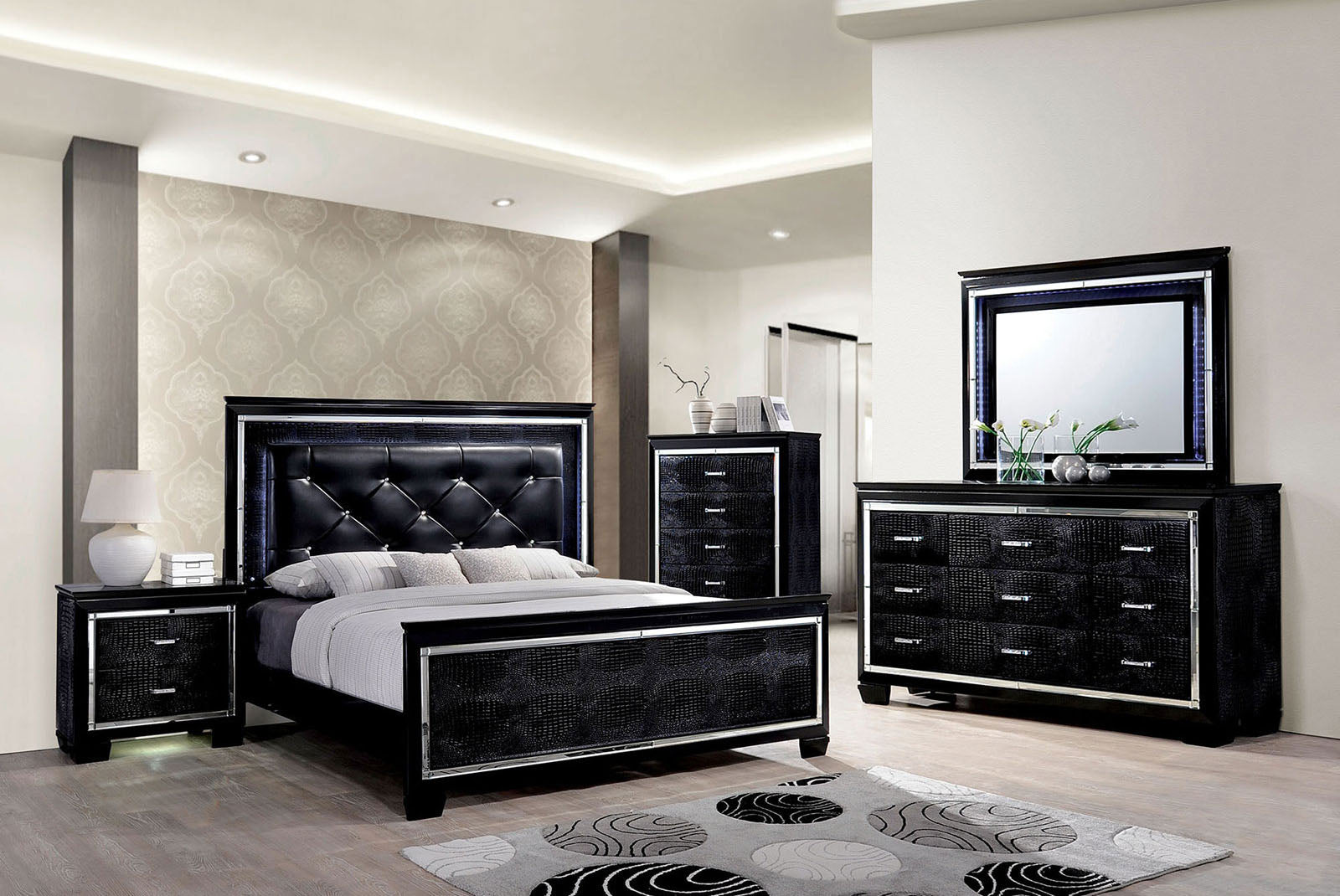 BELLANOVA - 4 Pc. Queen Bedroom Set - CM7979BK-Q-4PC