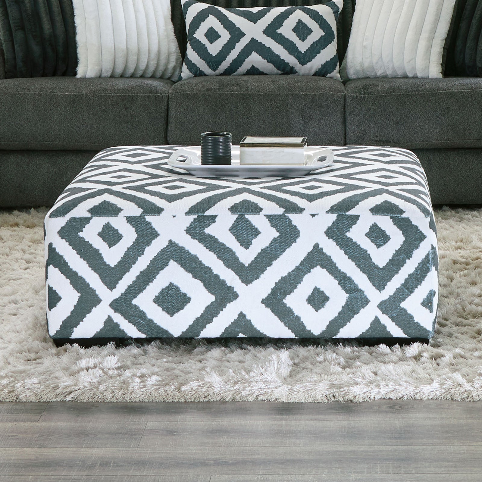 LOUGHTON - Ottoman, Gun Metal - SM5195-OT