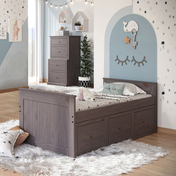 MARINOS - Twin Captain Bed - AM-BK304GY-BED