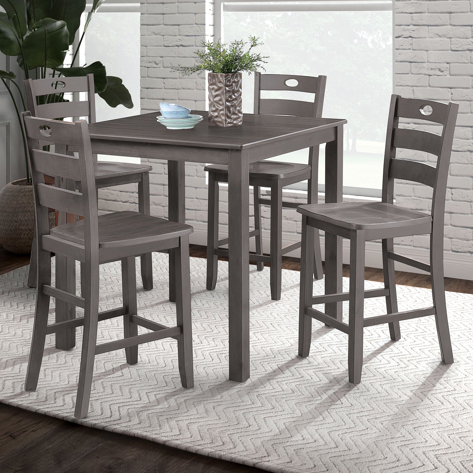 LUBBOCK - 5 Pc. Counter Ht. Table Set - FM3419GY-PT-5PK